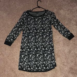 Express small black white leopard sweater dress tunic